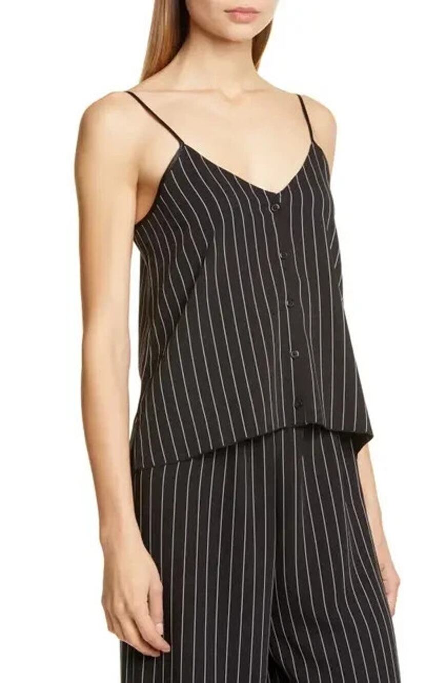 ATM Anthony Thomas Melillo Black White Pin Striped Cami Tank Top Size XS